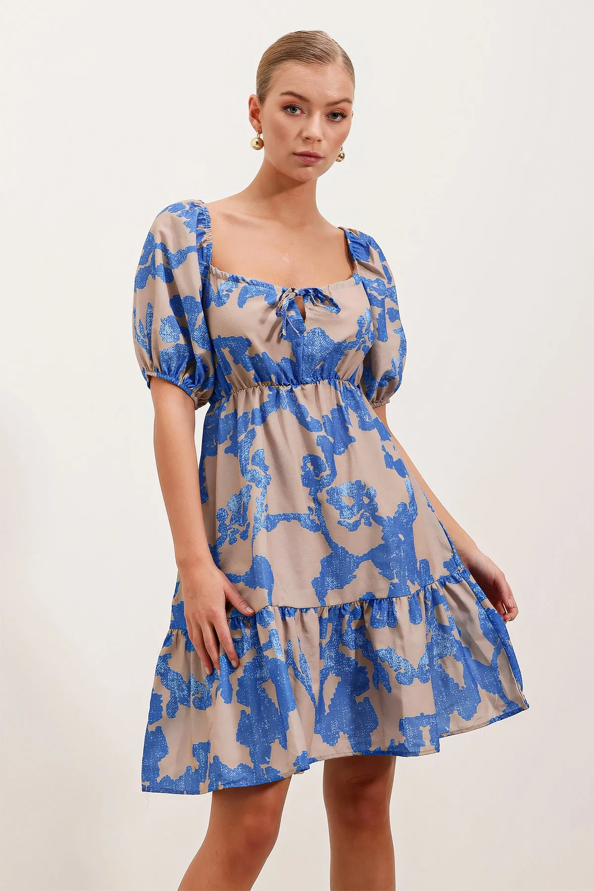 2351 kloş poplin elbise
