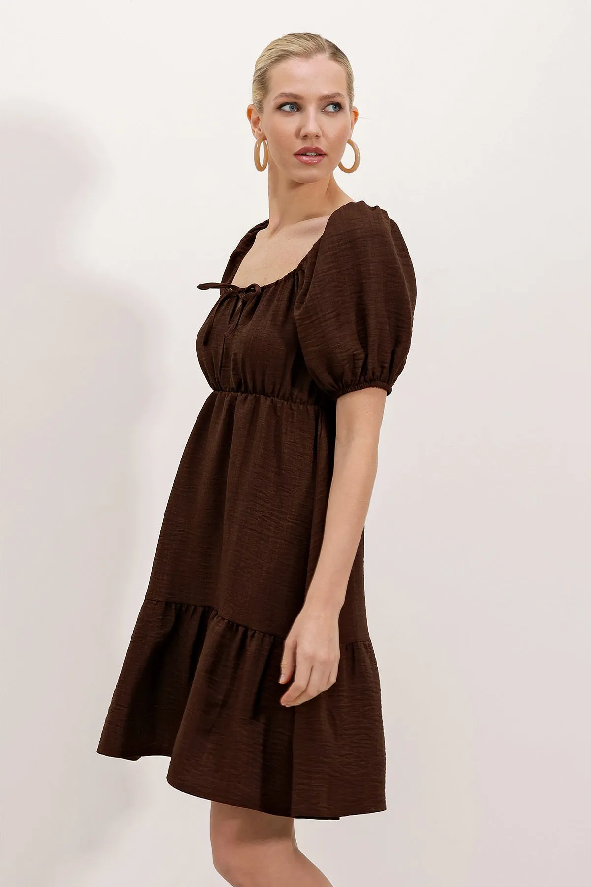 2351 kloş poplin elbise