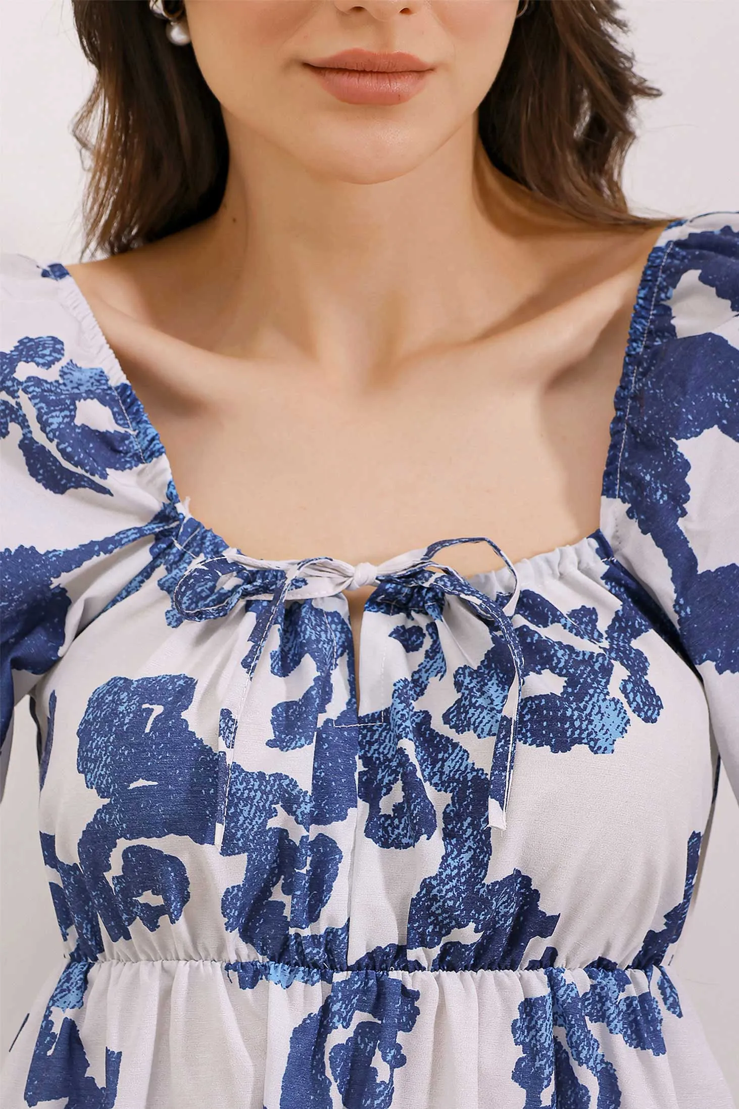 2351 kloş poplin elbise