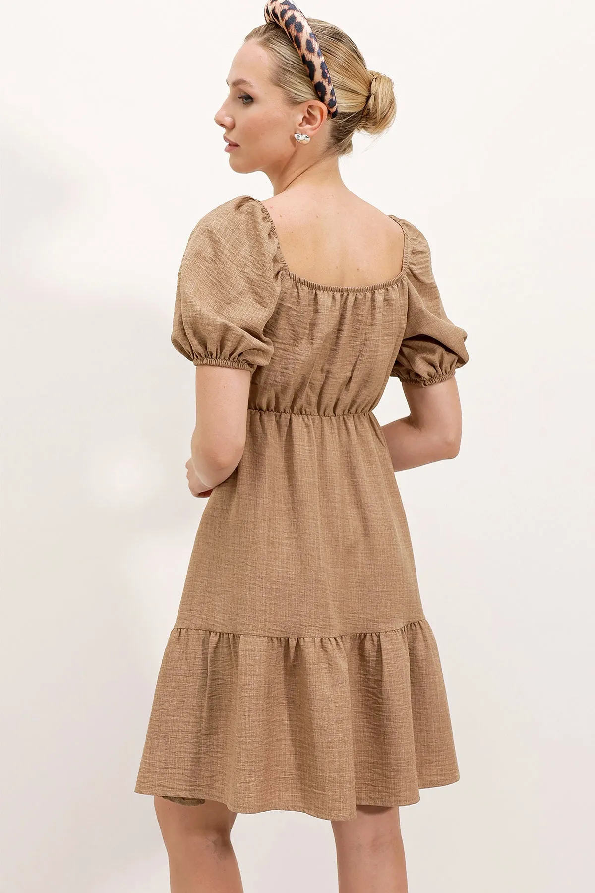 2351 kloş poplin elbise