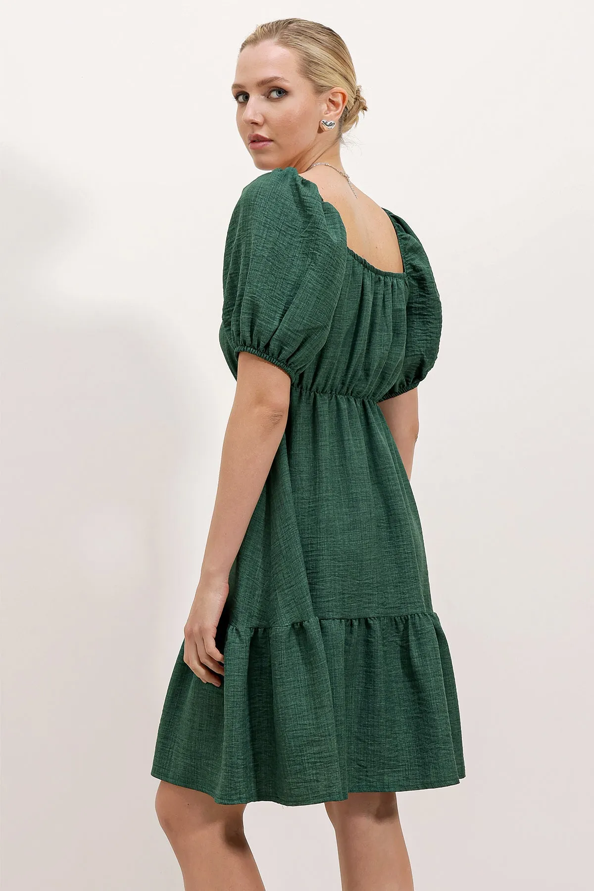 2351 kloş poplin elbise