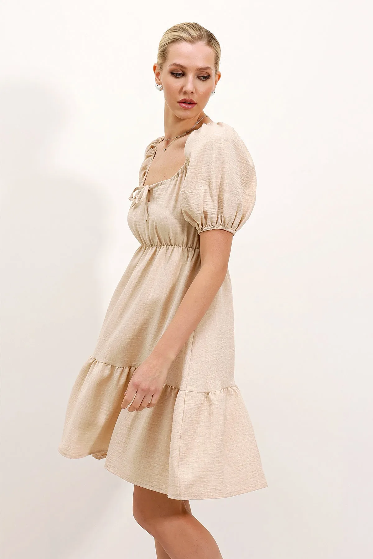 2351 kloş poplin elbise