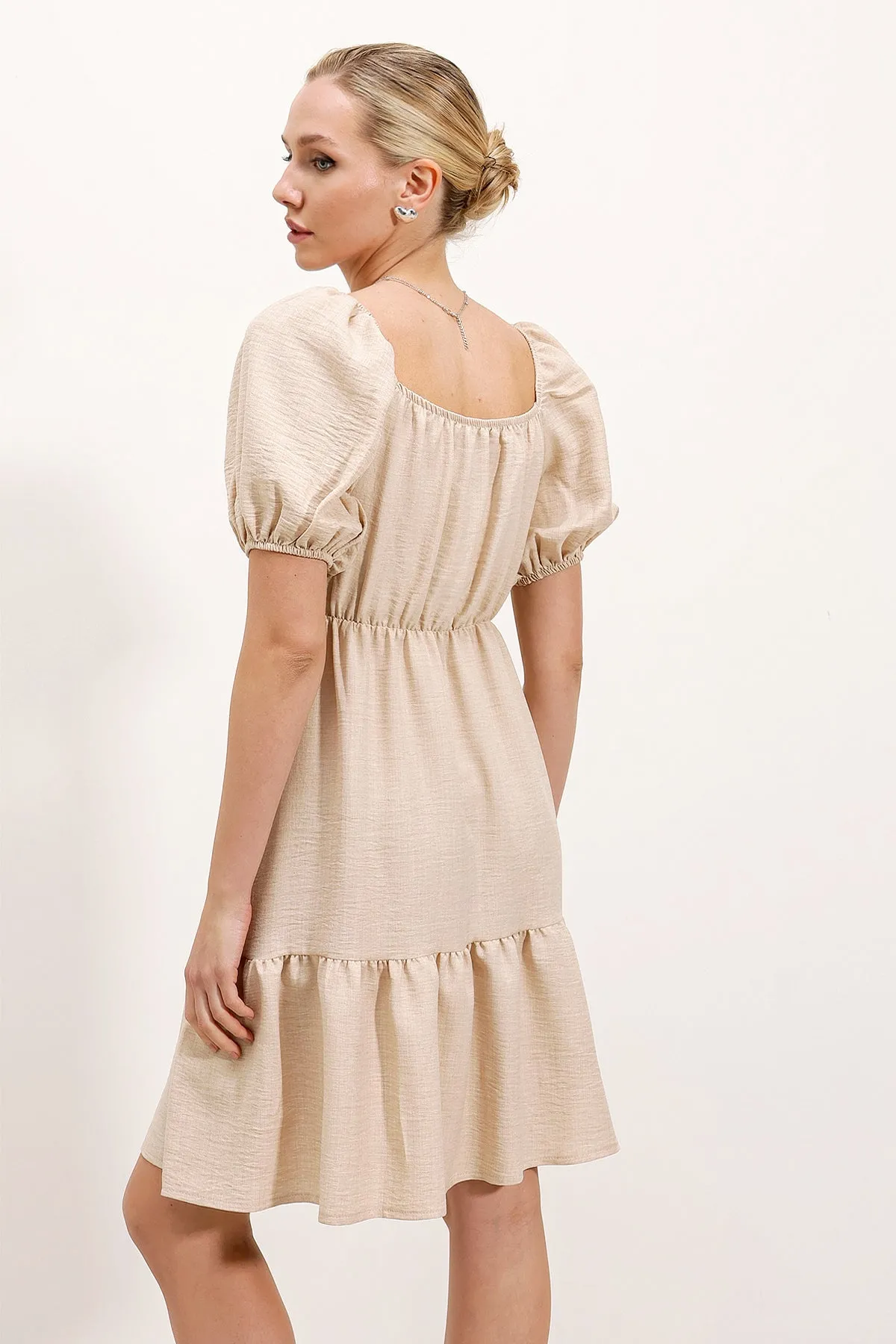 2351 kloş poplin elbise