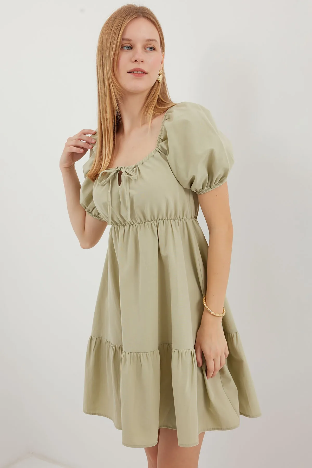 2351 kloş poplin elbise