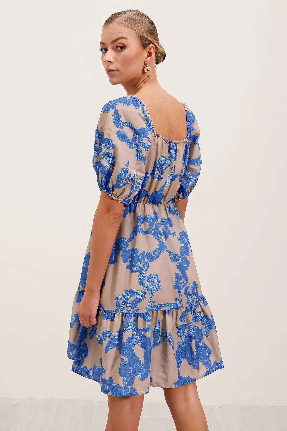 2351 kloş poplin elbise