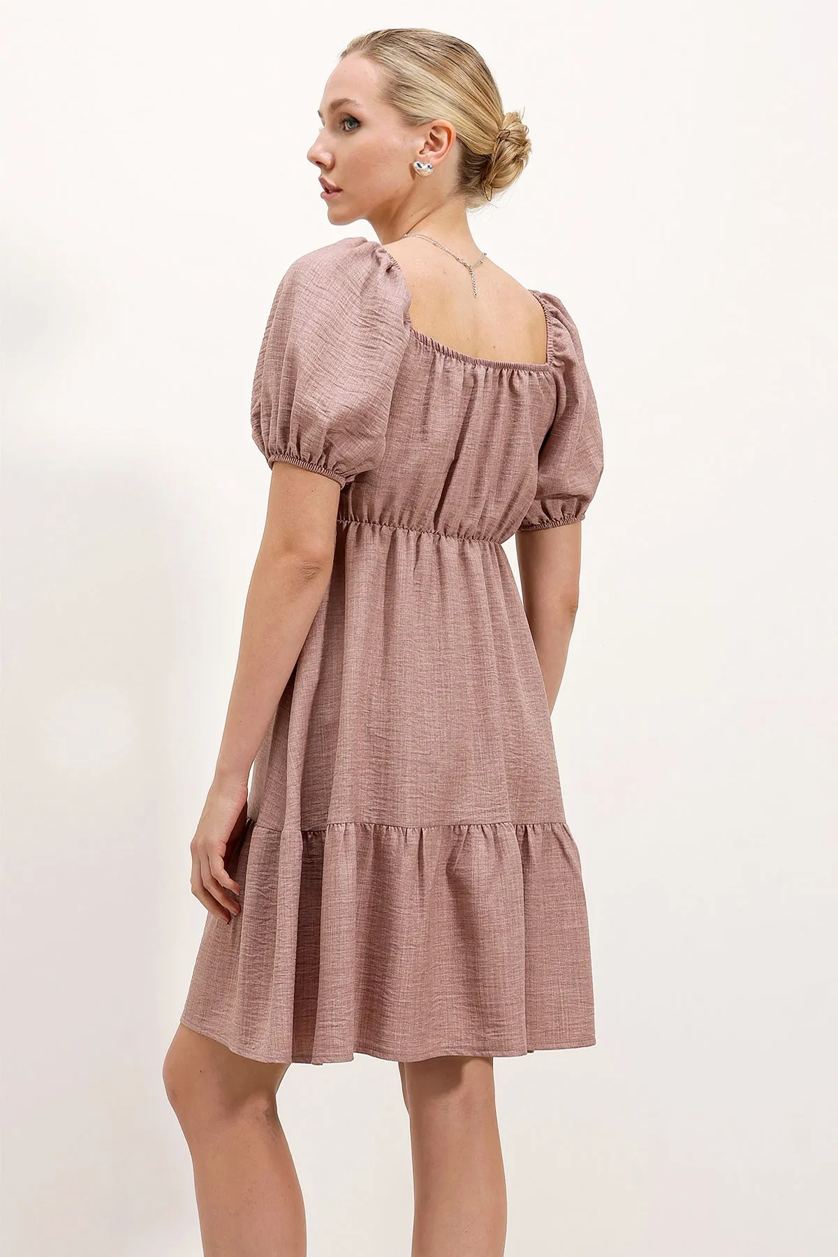 2351 kloş poplin elbise