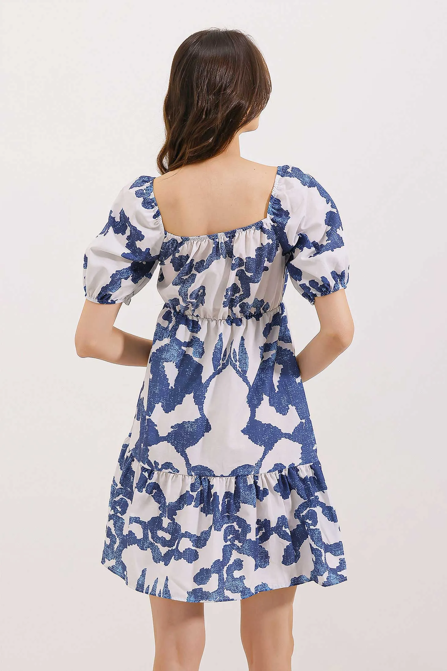 2351 kloş poplin elbise