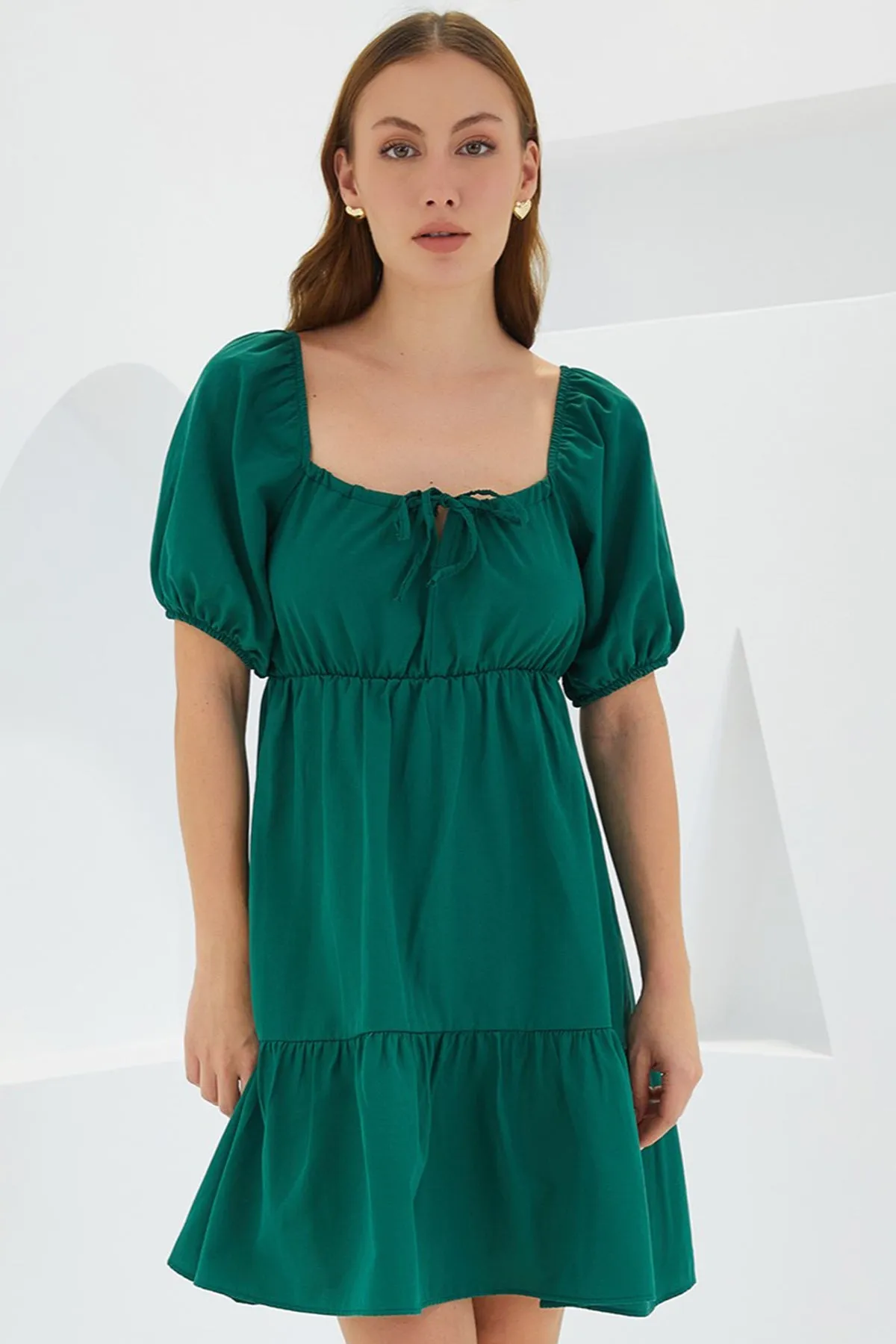 2351 kloş poplin elbise