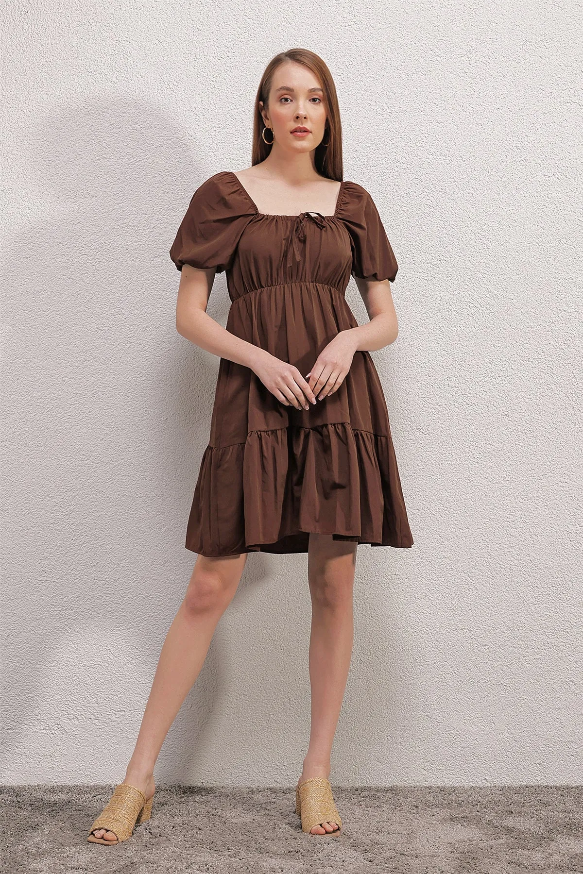 2351 kloş poplin elbise