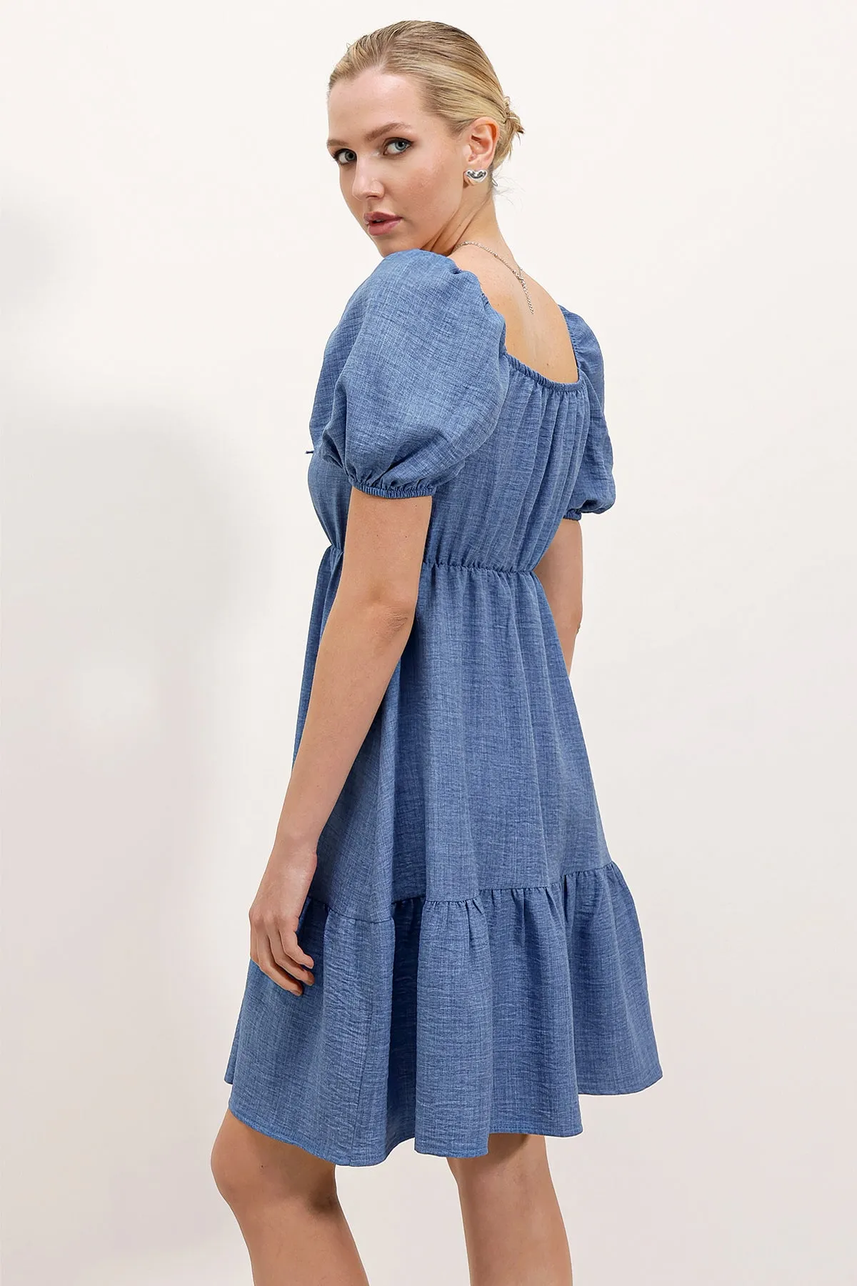 2351 kloş poplin elbise