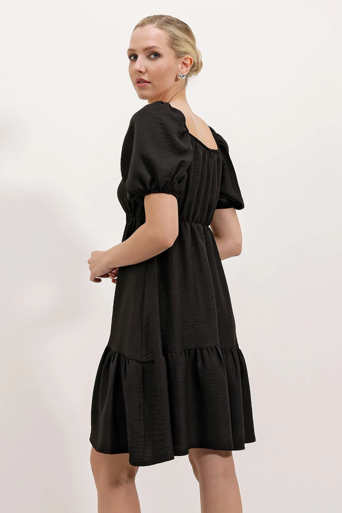 2351 kloş poplin elbise