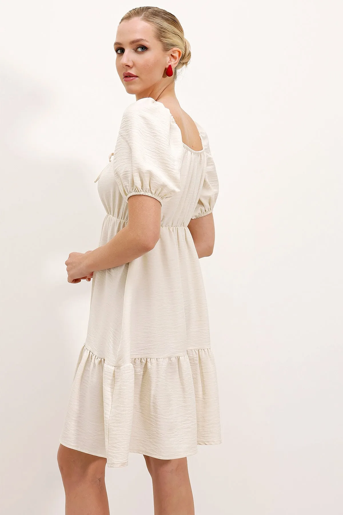 2351 kloş poplin elbise
