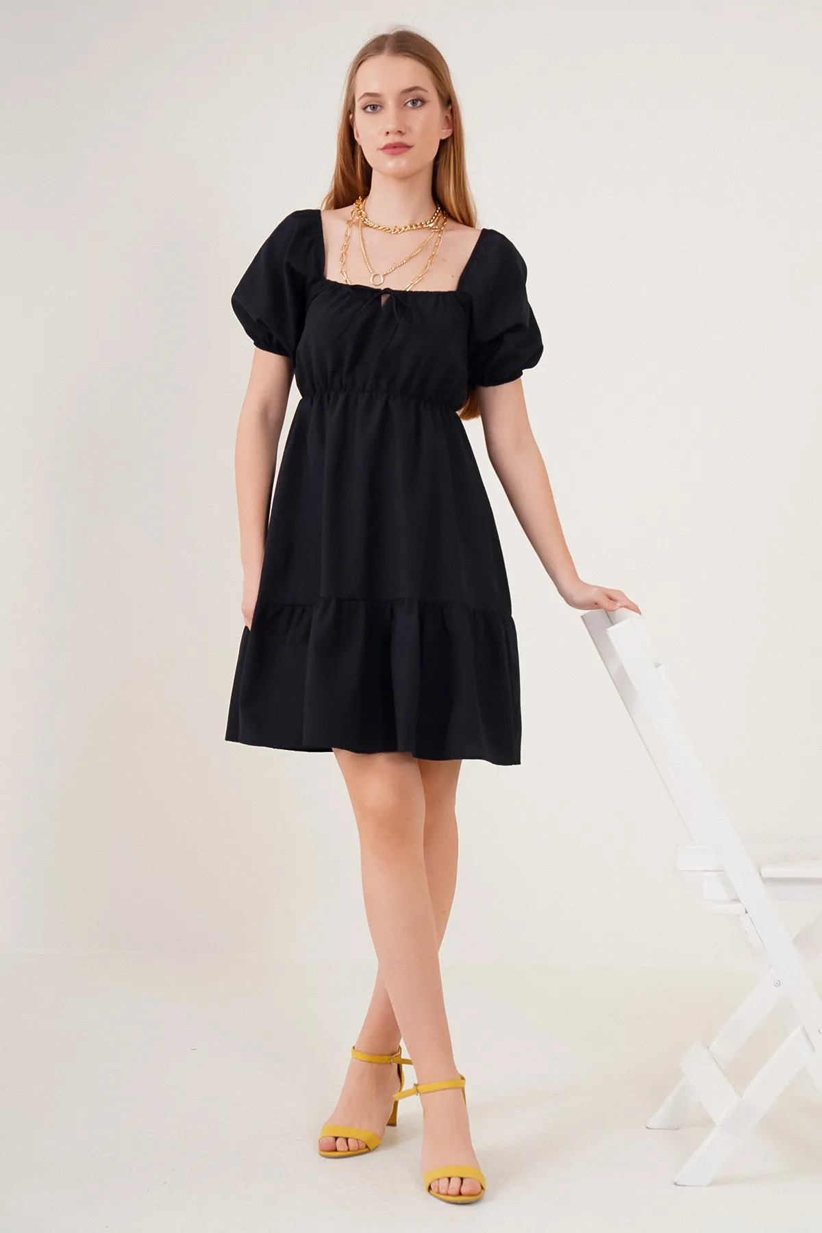 2351 kloş poplin elbise