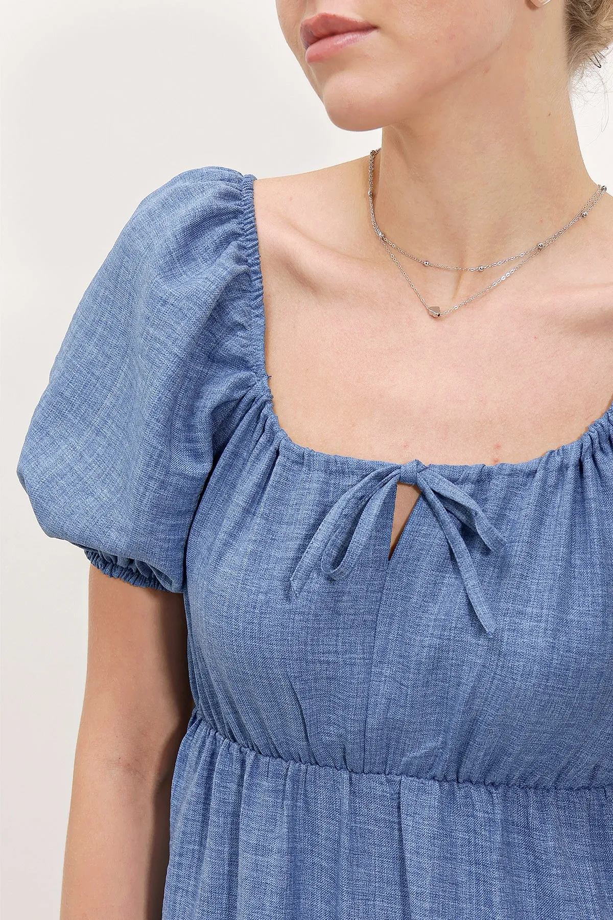 2351 kloş poplin elbise