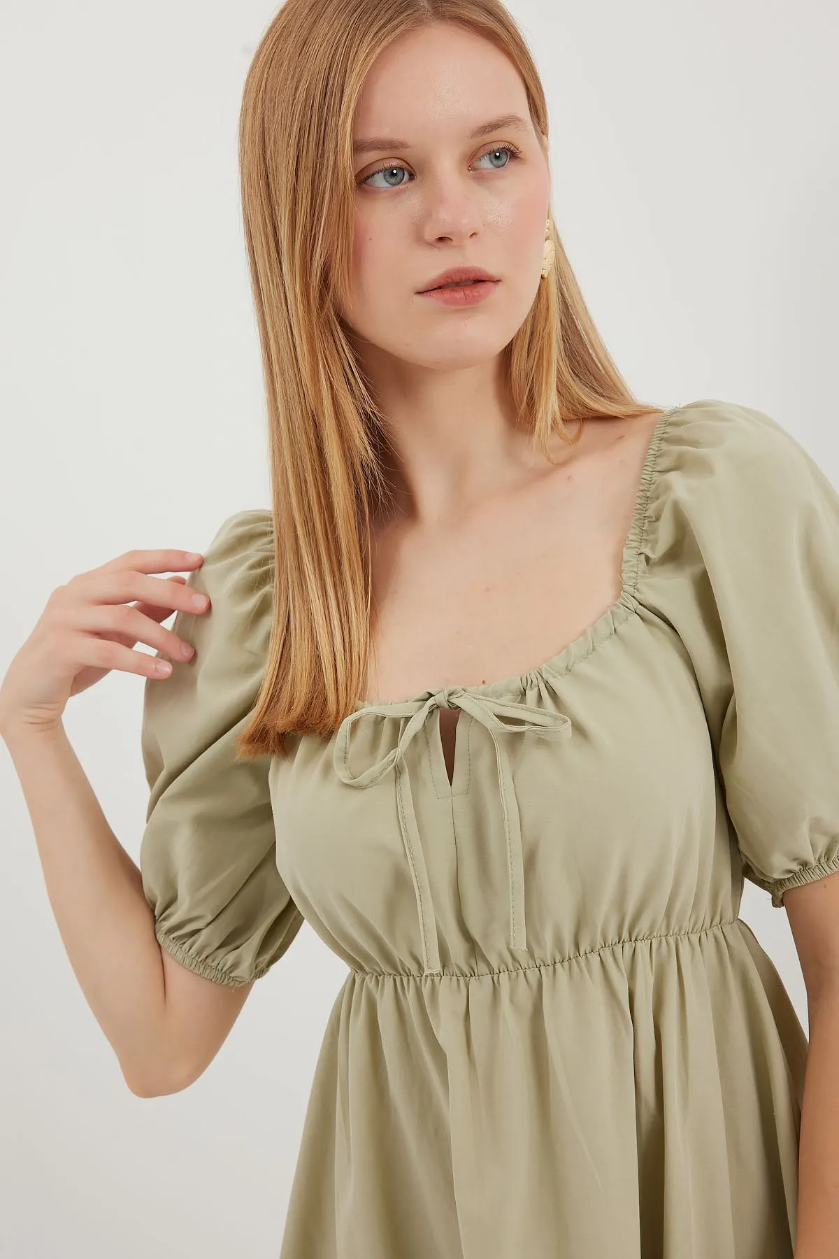 2351 kloş poplin elbise
