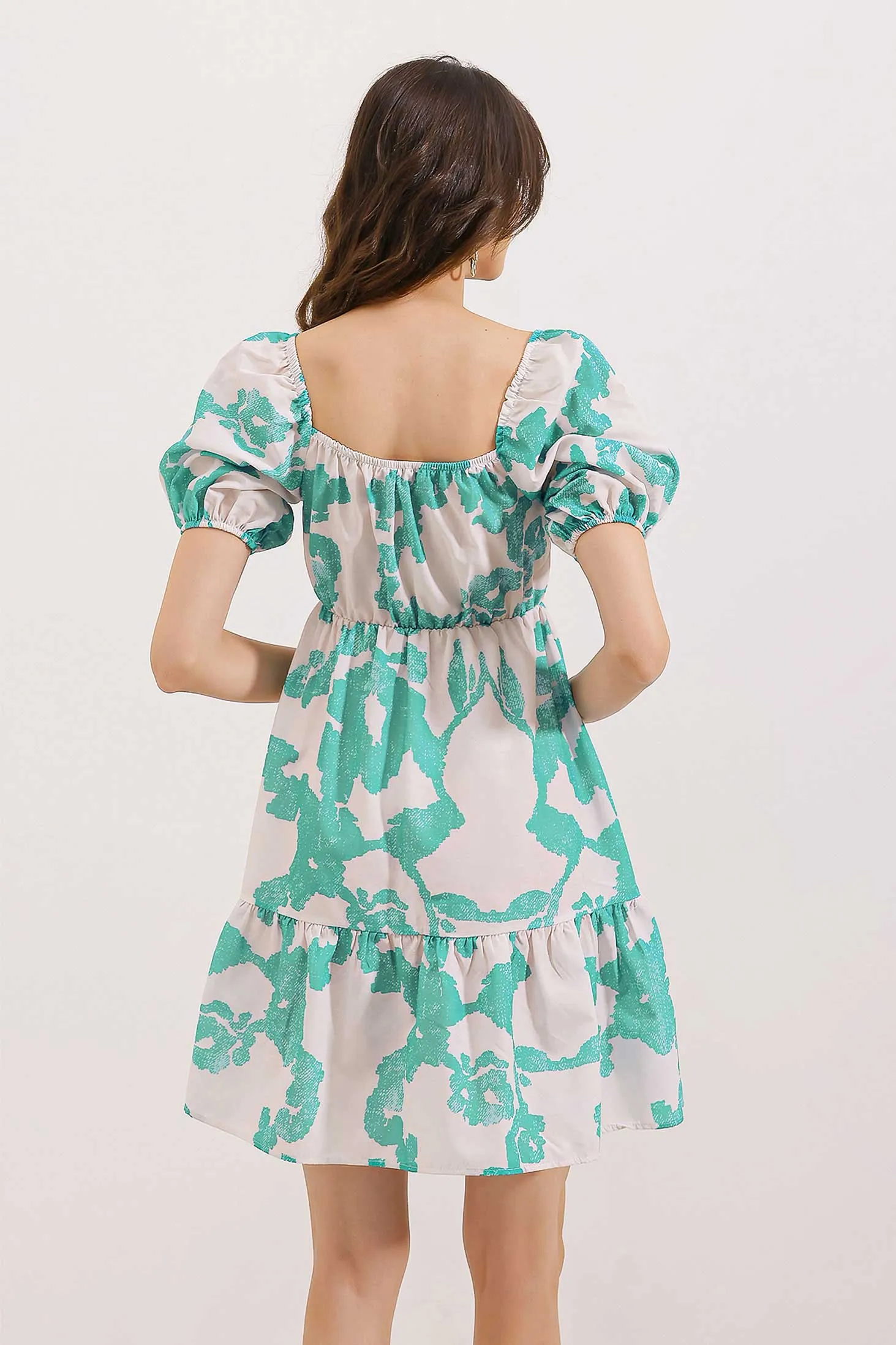 2351 kloş poplin elbise