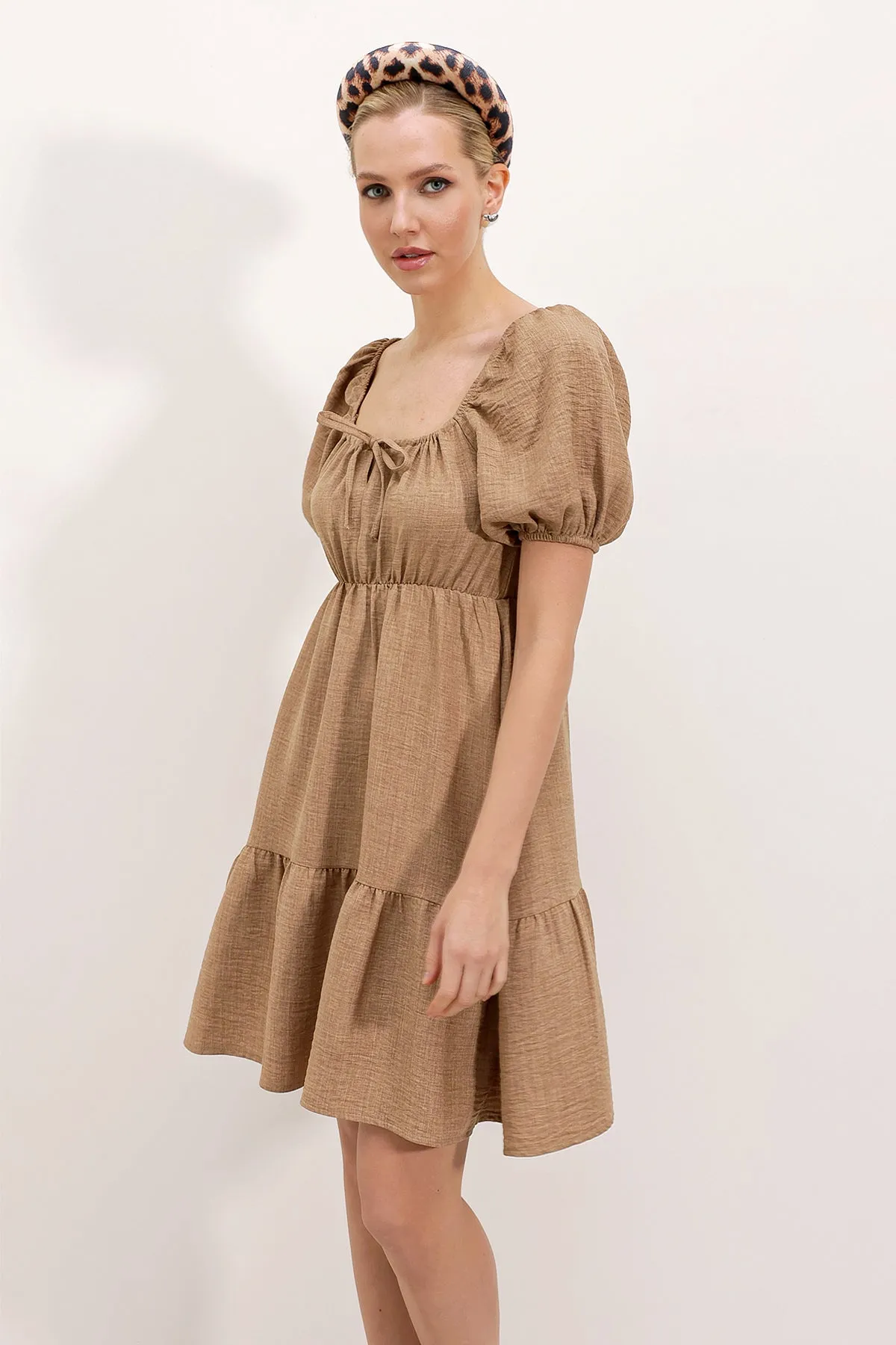 2351 kloş poplin elbise