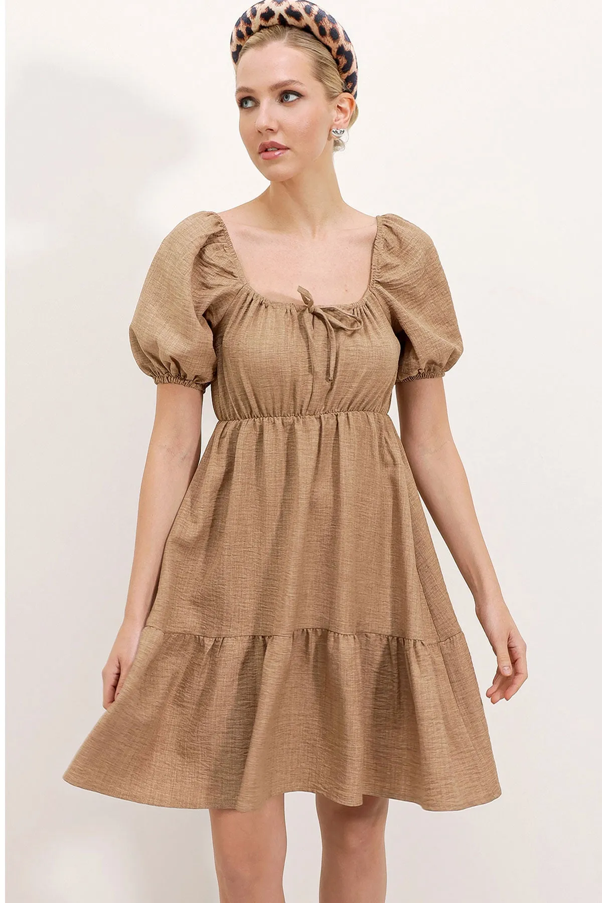 2351 kloş poplin elbise
