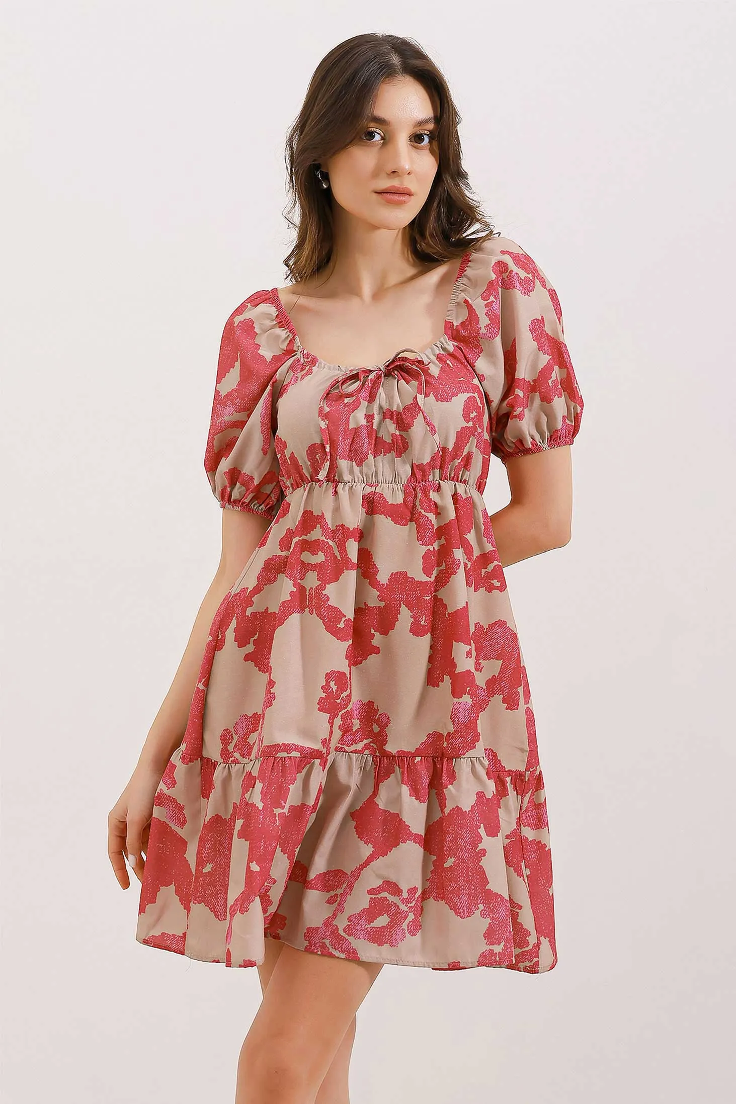 2351 kloş poplin elbise