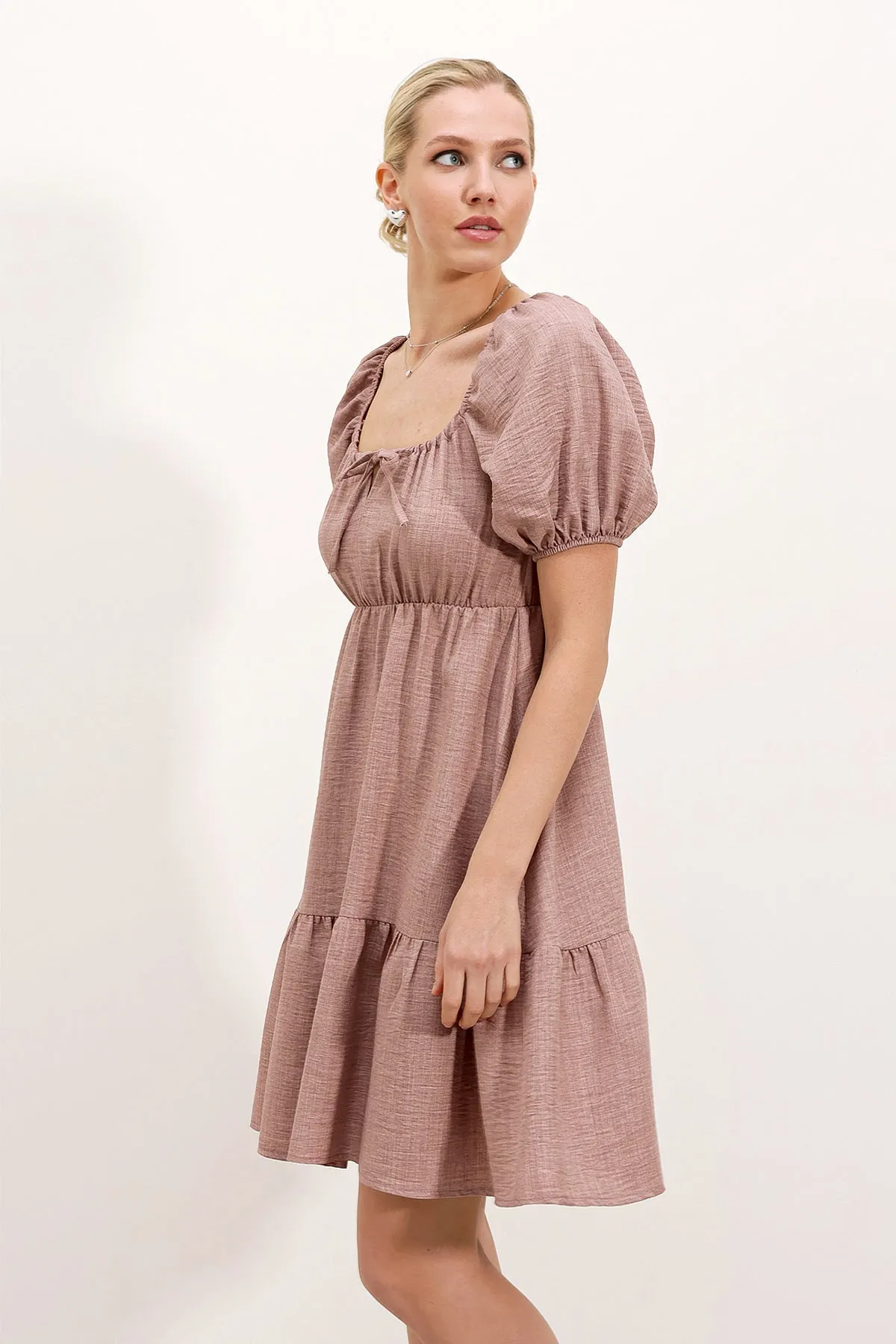 2351 kloş poplin elbise
