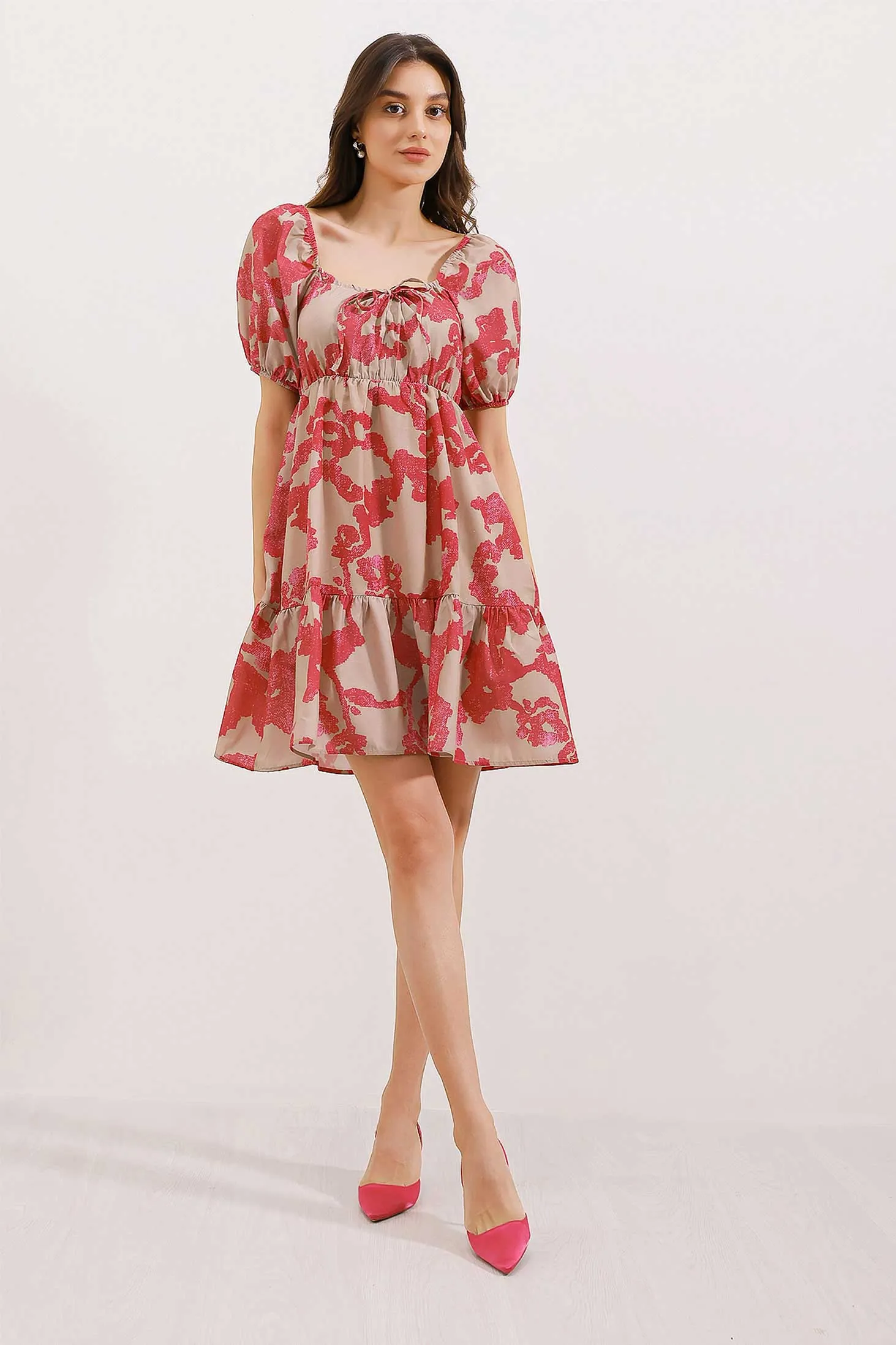 2351 kloş poplin elbise