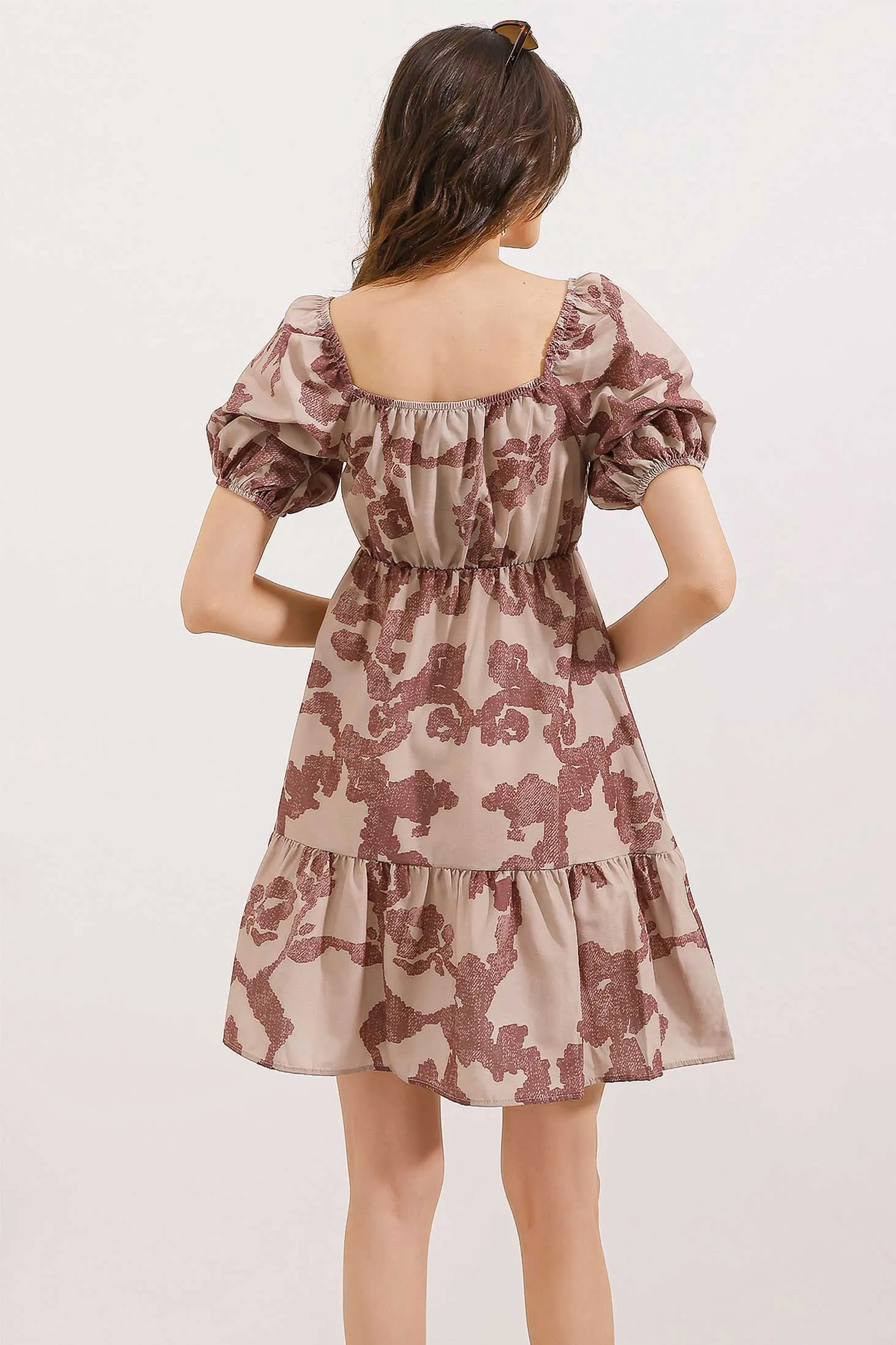 2351 kloş poplin elbise