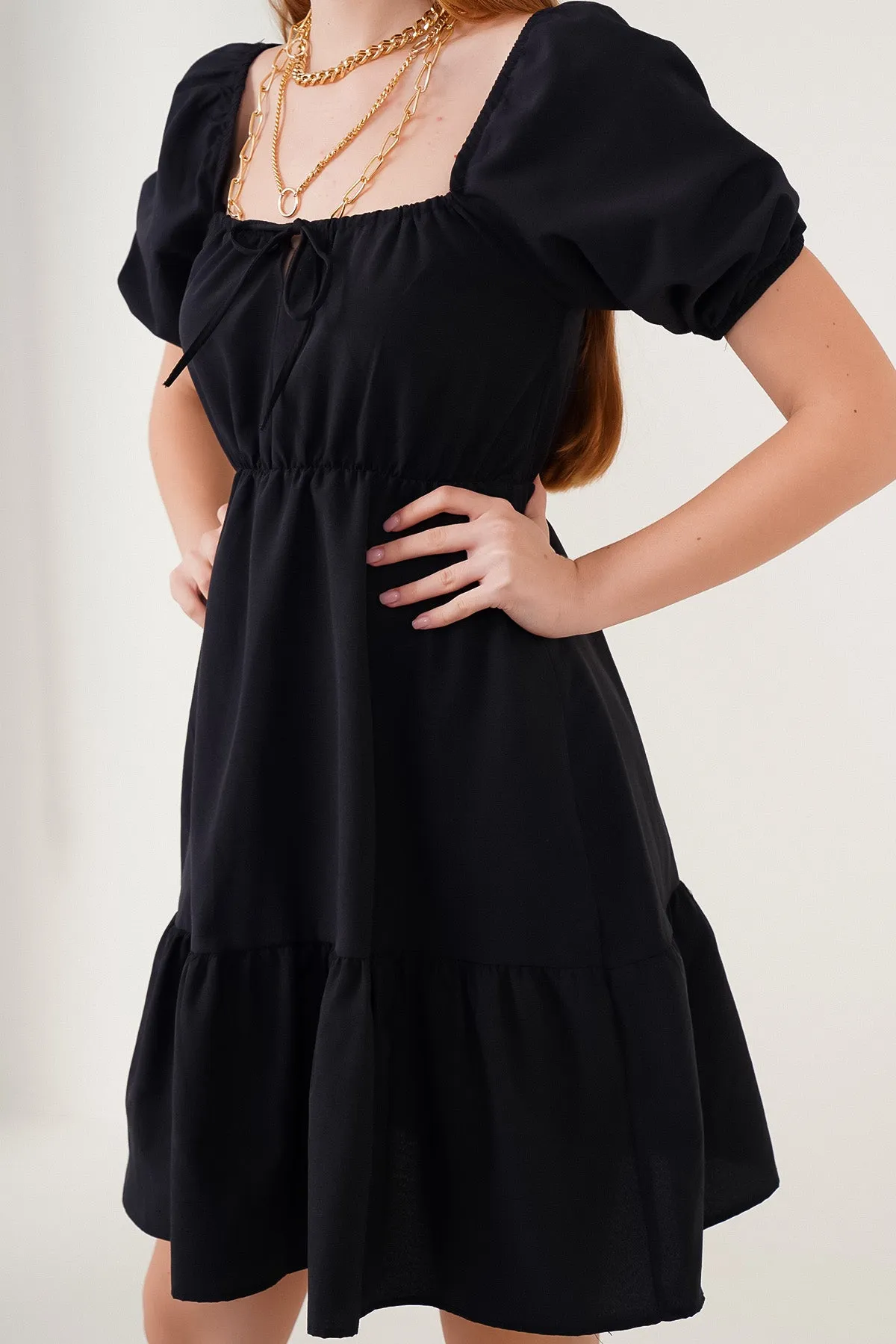 2351 kloş poplin elbise