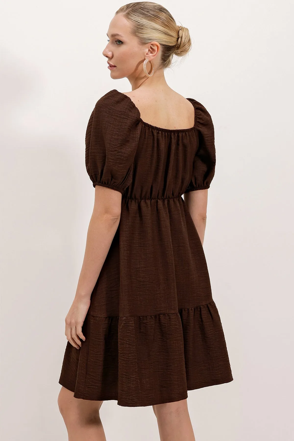 2351 kloş poplin elbise