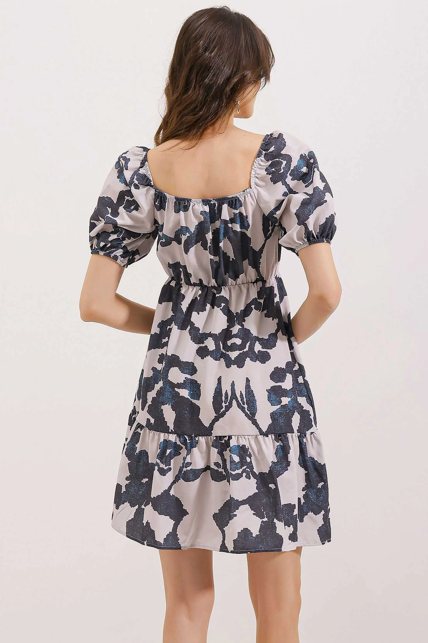 2351 kloş poplin elbise
