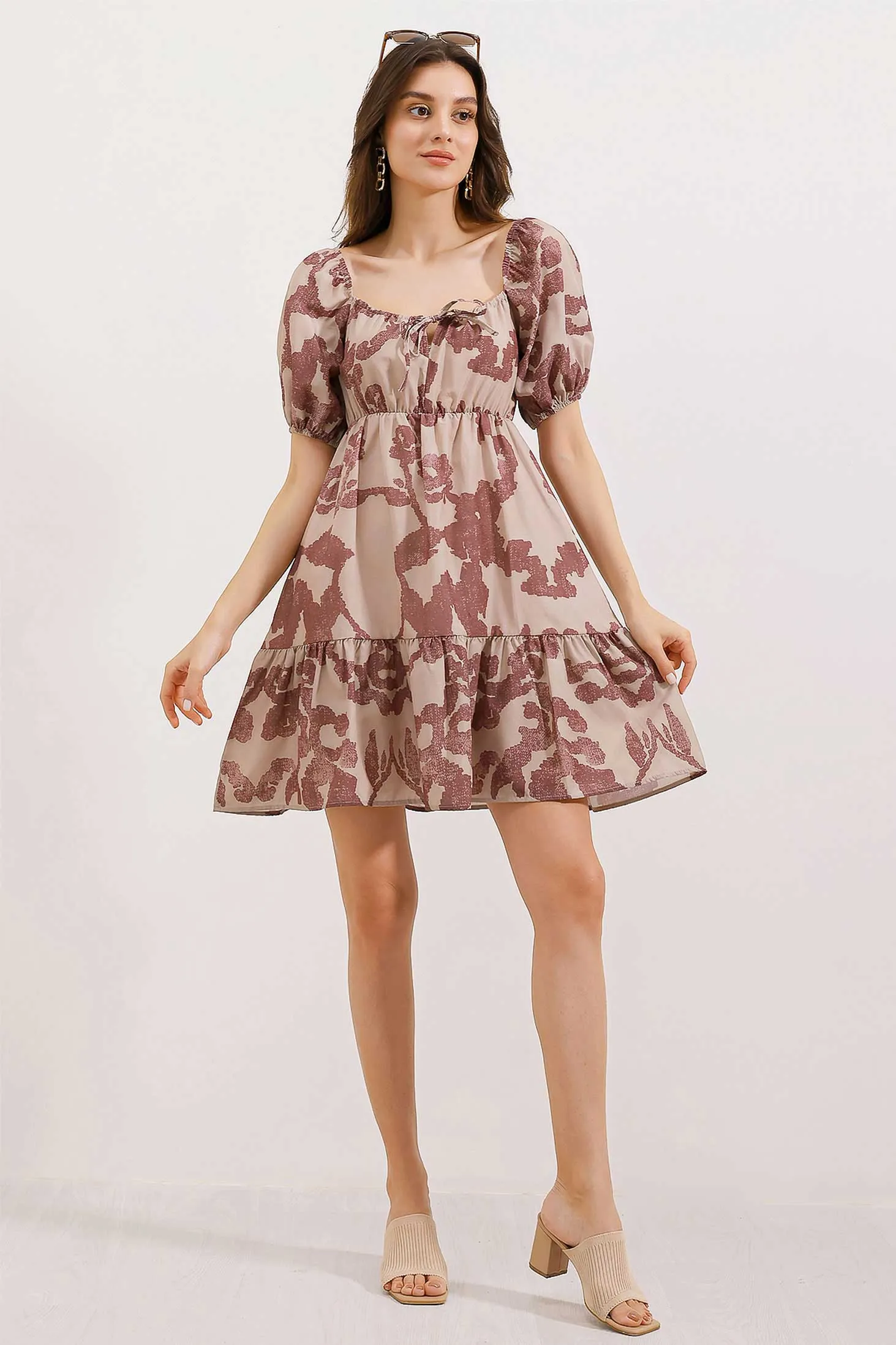 2351 kloş poplin elbise