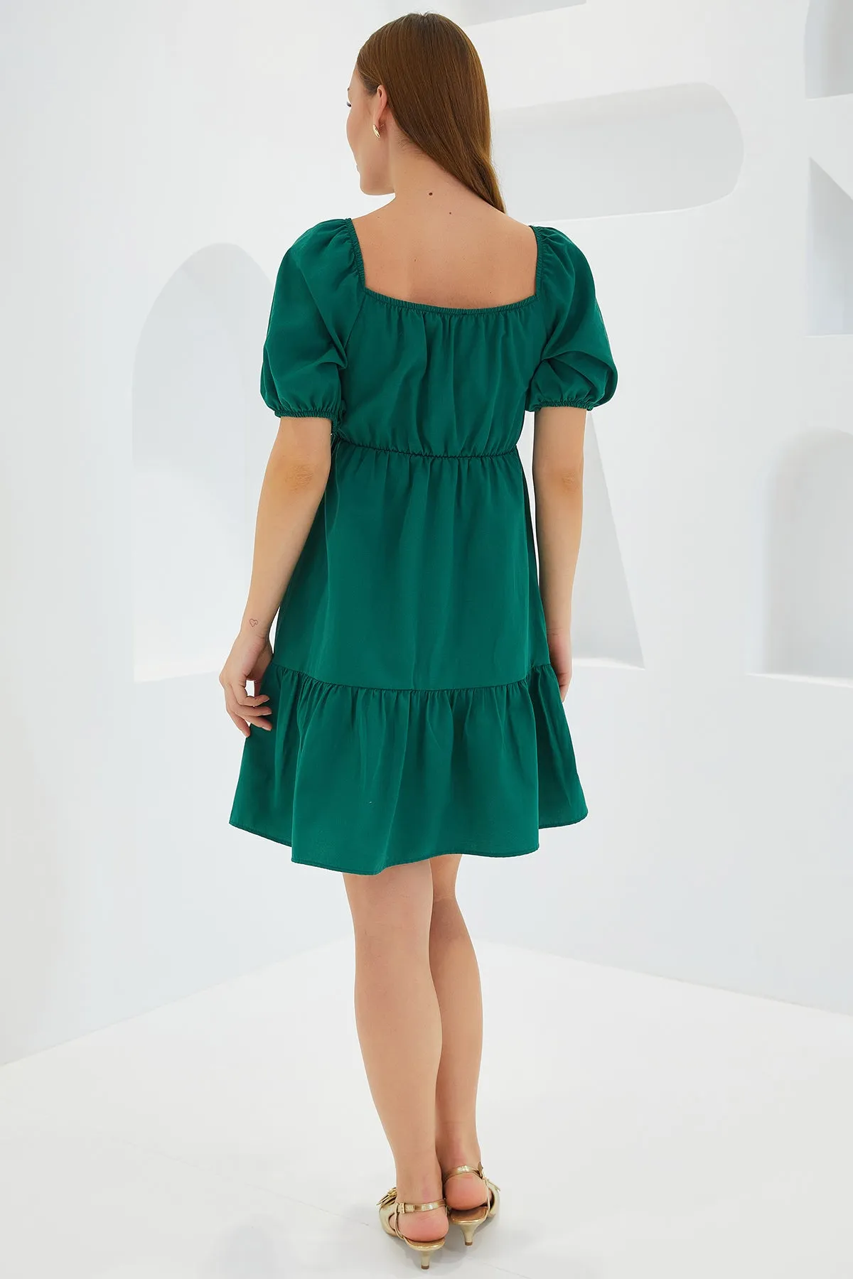 2351 kloş poplin elbise