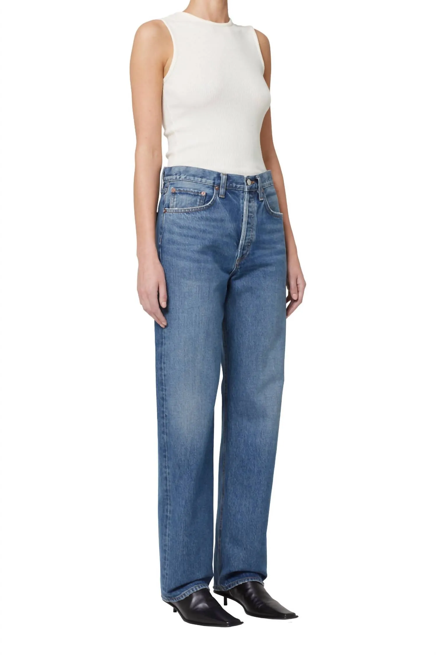 Agolde - High Rise Relaxed Straight Jeans