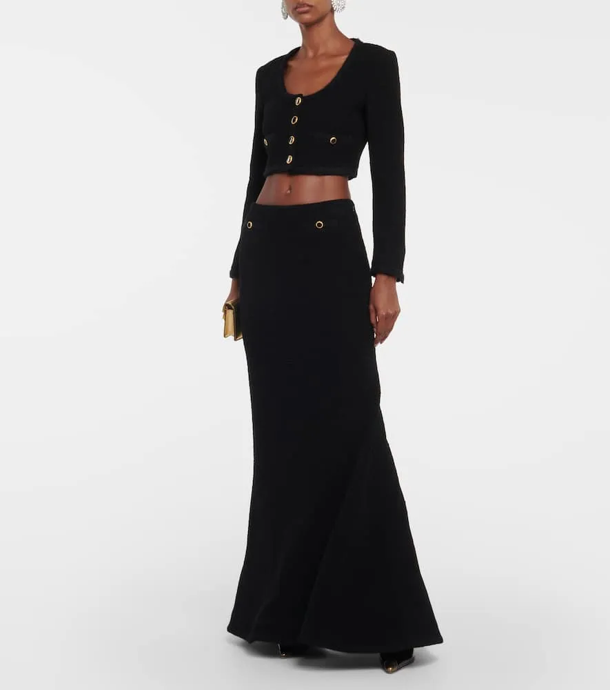Alessandra Rich Checked cropped tweed blazer