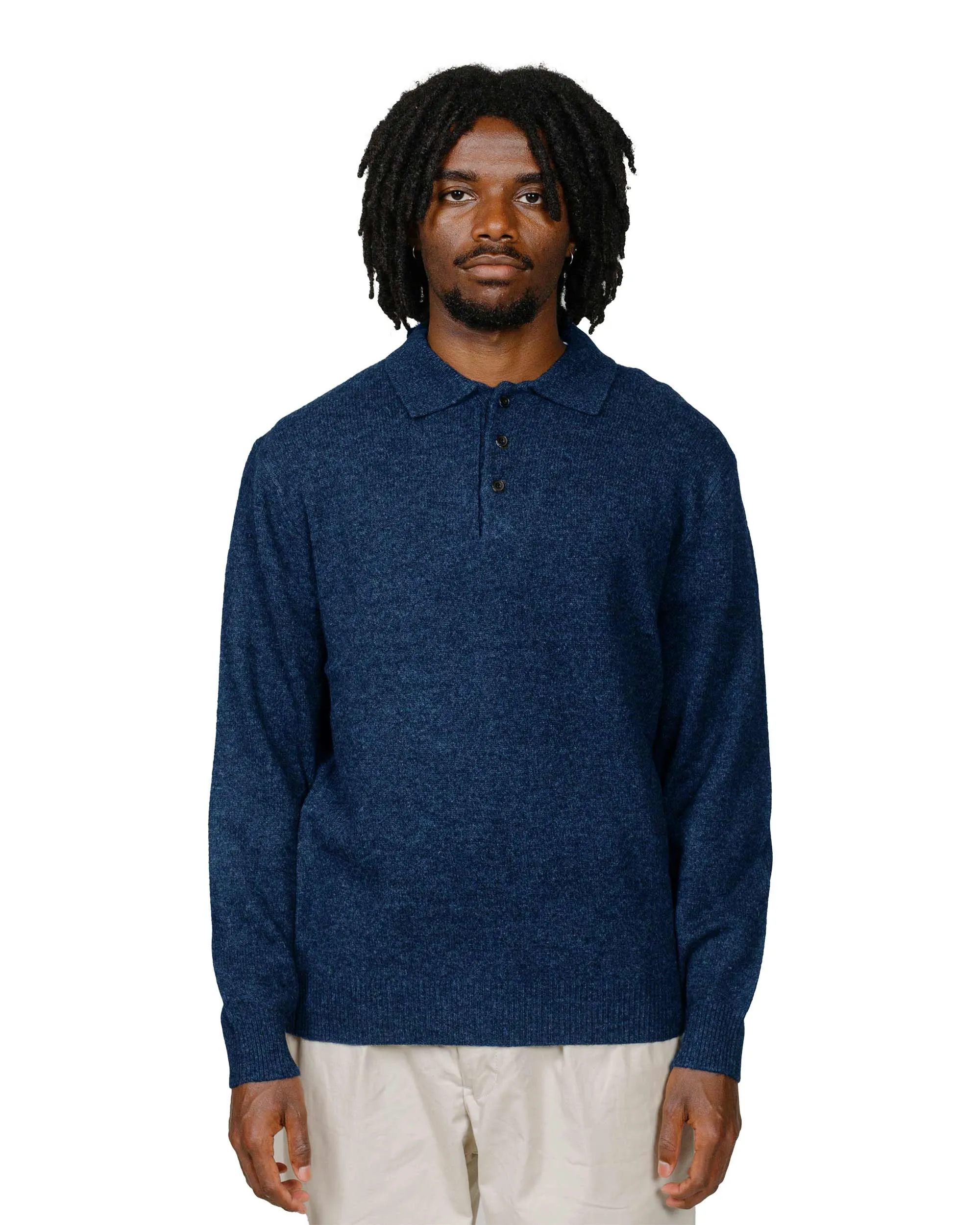 Beams Plus Knit Polo 9G Navy