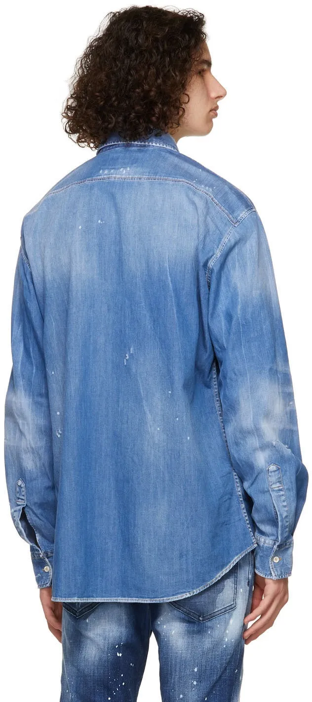 Dsquared2 Blue Denim Relaxed Dan Shirt