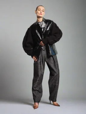 INVERTED BLAZER W/ HAND-KNIT SLEEVES
