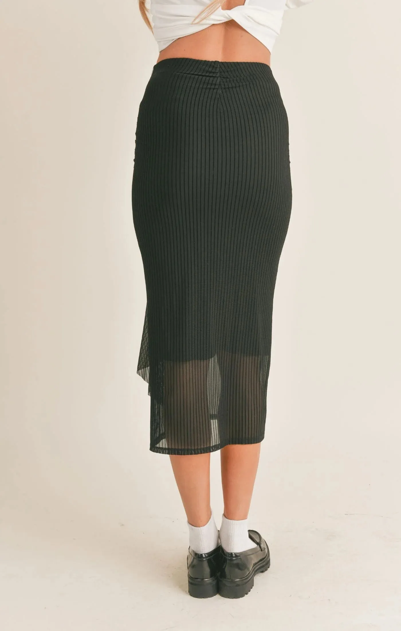 Lady Dynamite Ruched Midi Skirt