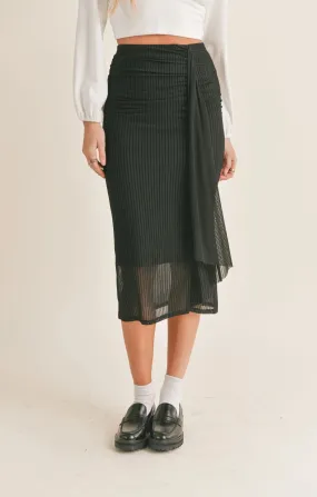 Lady Dynamite Ruched Midi Skirt