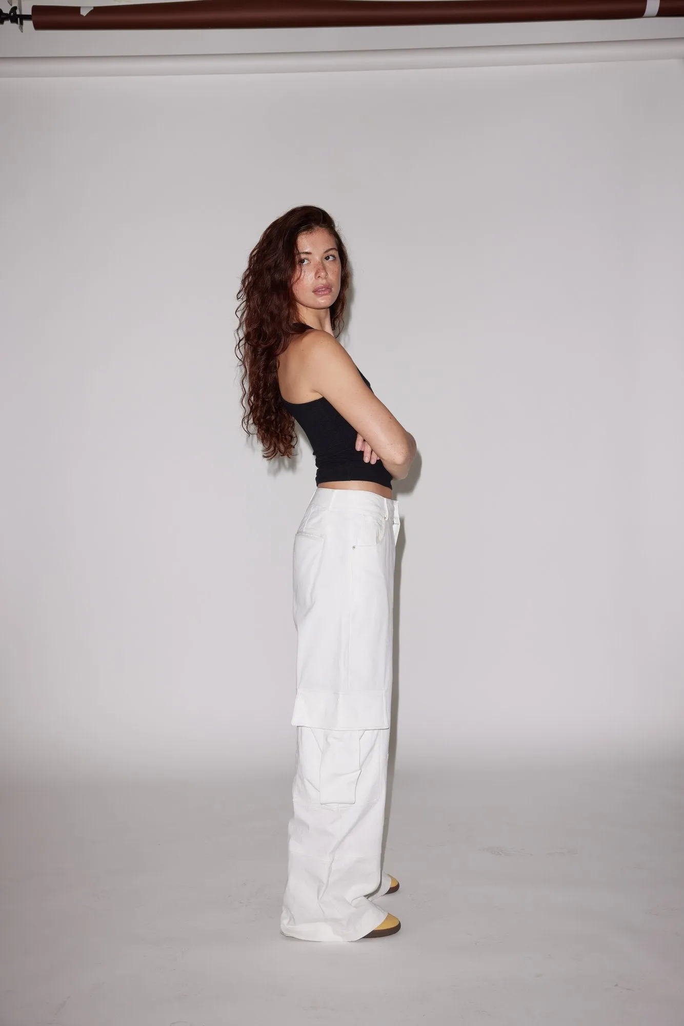 RELAXED DENIM CARGO - WHITE