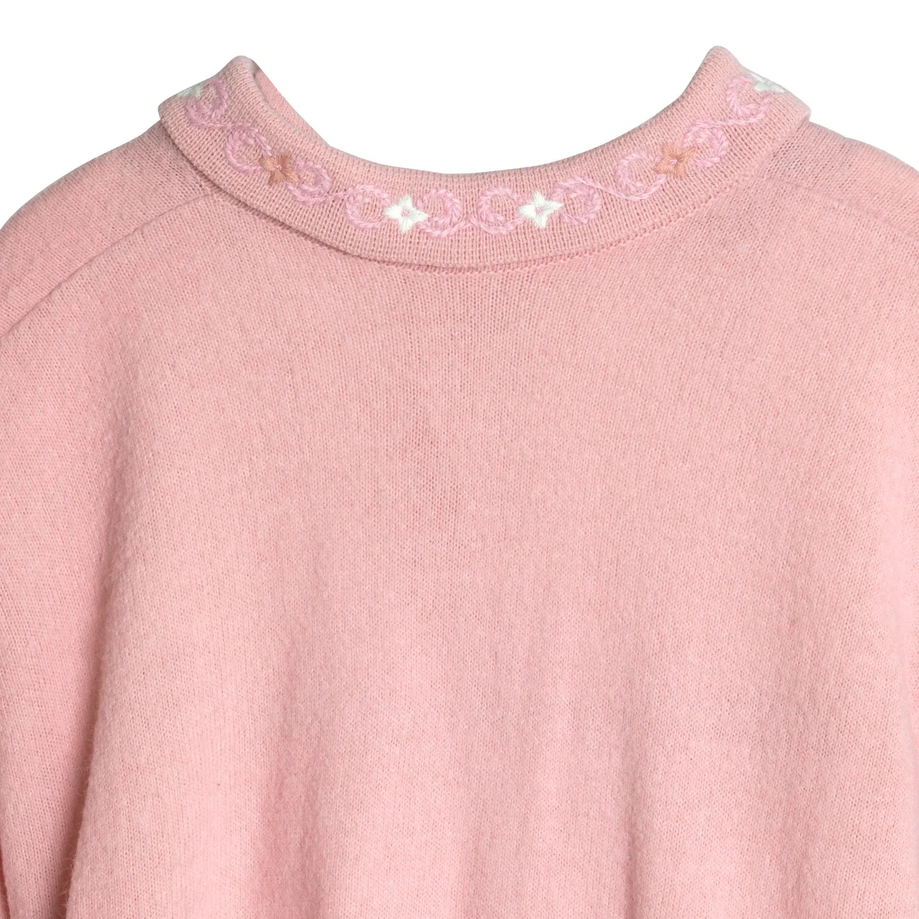 Shetland Wool Interlock Knit Embroidered Polo Sweater