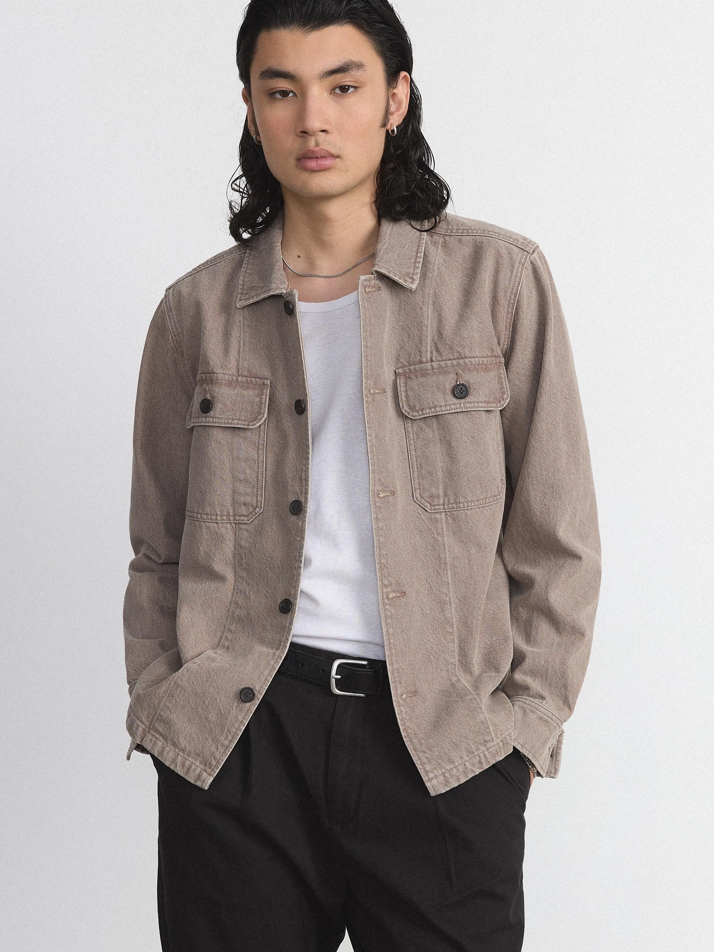 The Natural Dye Overshirt in Earthy Brown