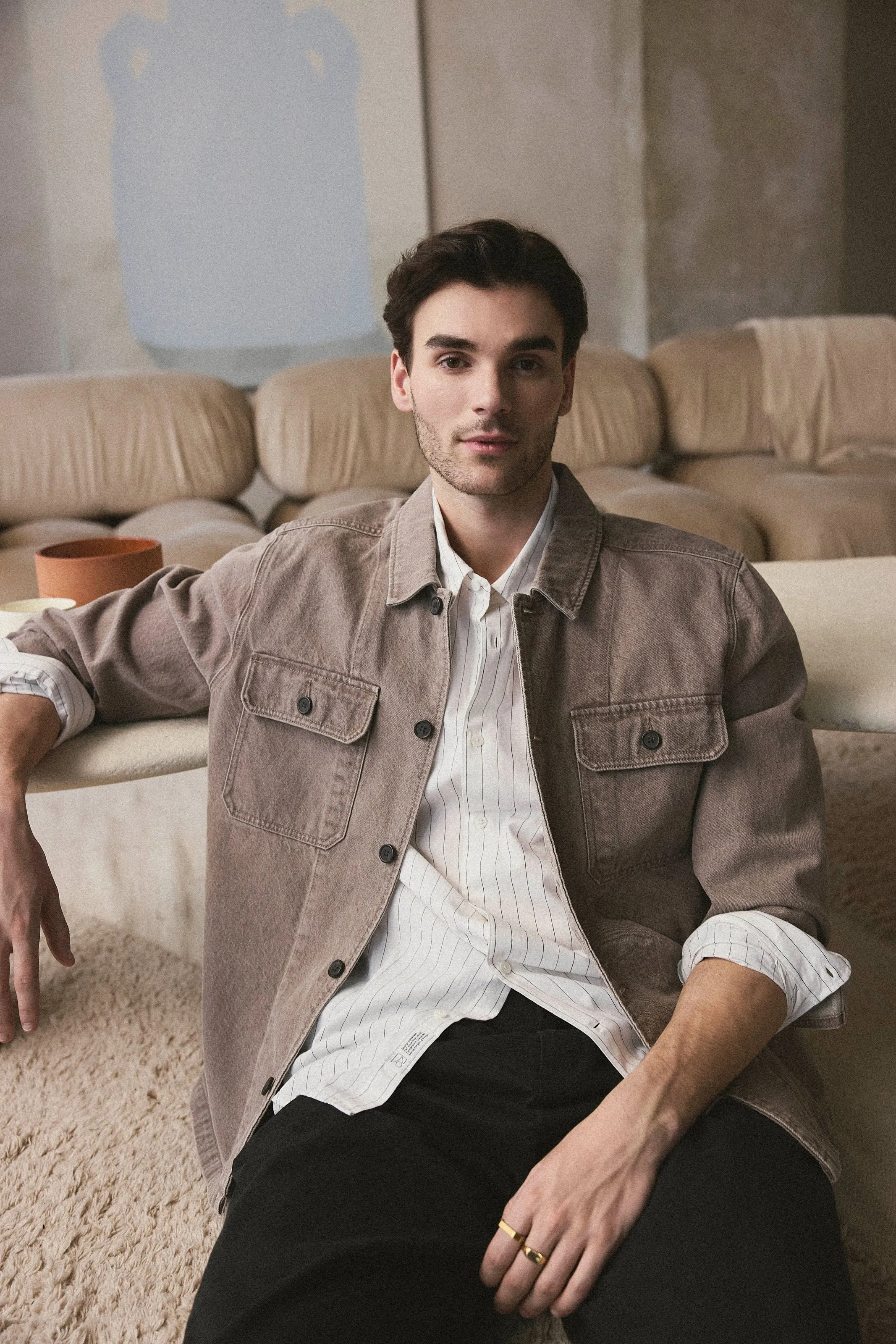 The Natural Dye Overshirt in Earthy Brown