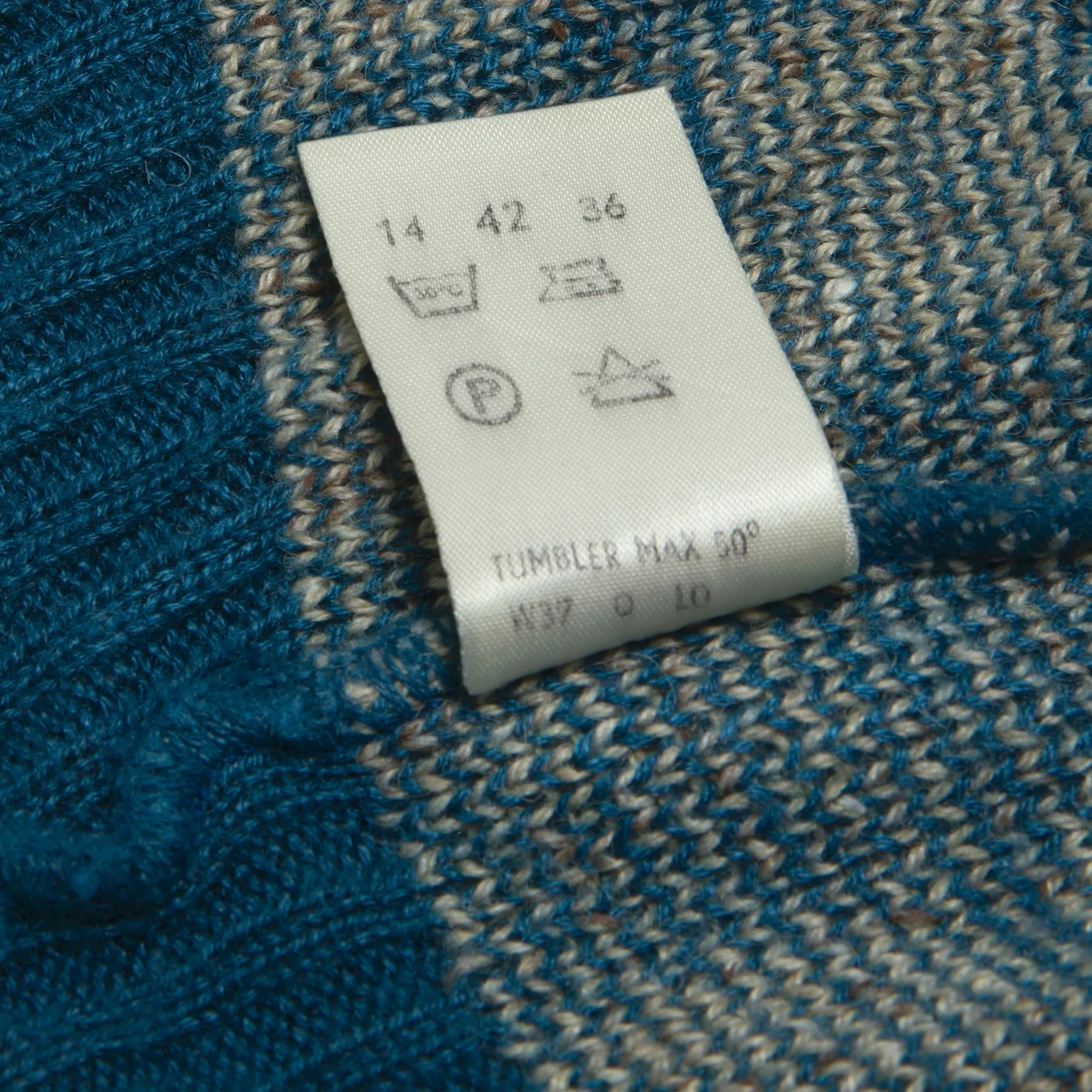 Windowpane Silk Yarn Jacquard Knit Pullover