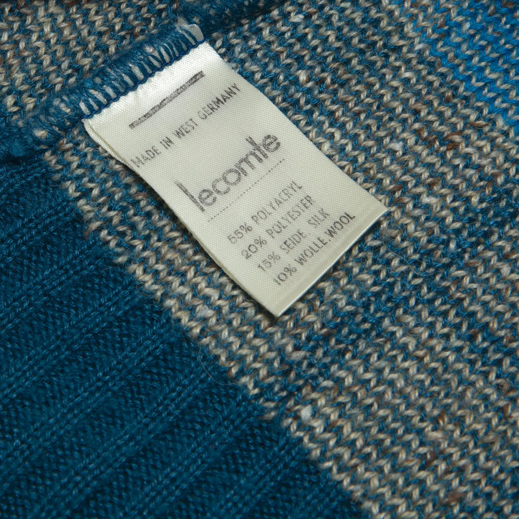 Windowpane Silk Yarn Jacquard Knit Pullover